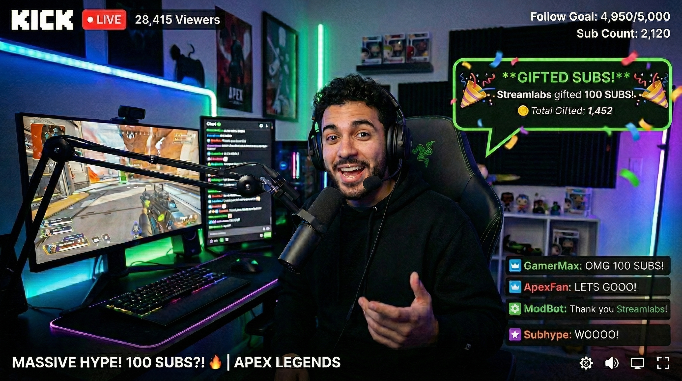 SubDrop — branded gift sub drops appearing on a live stream